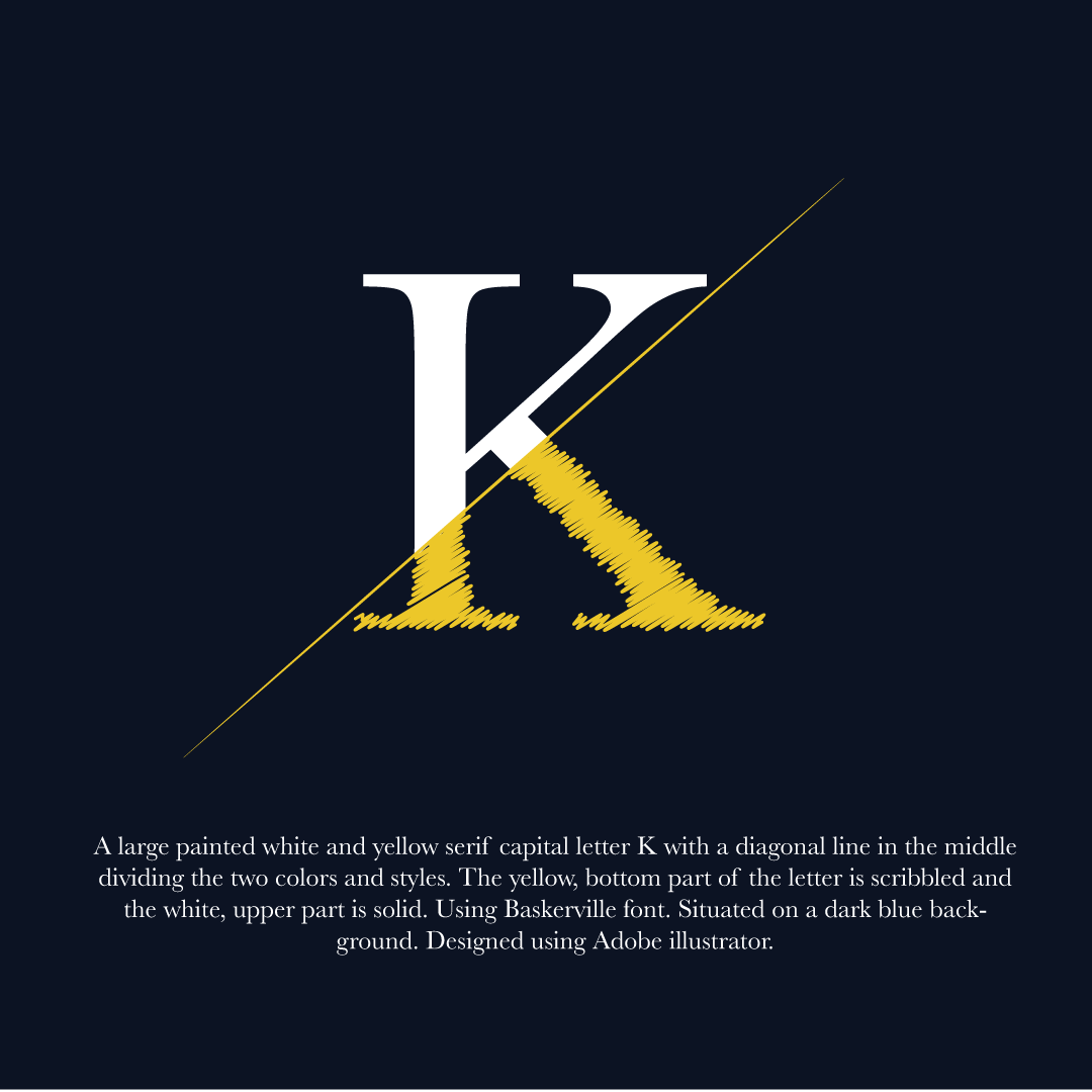 large letter K.