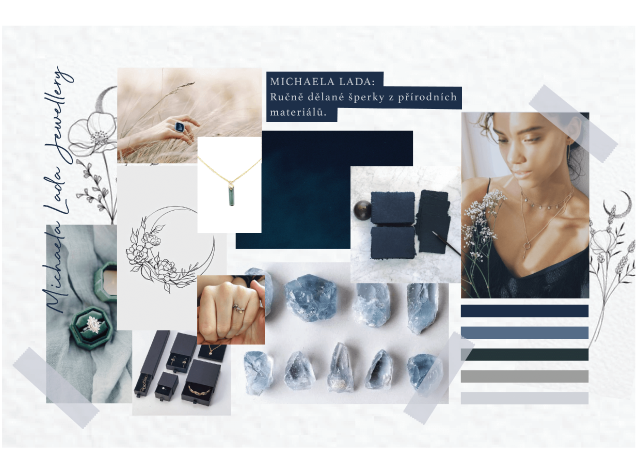 Moodboard for Michaela Lada Jewelry.